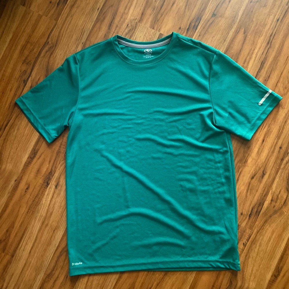 Athletic Works Teal Green DriWorks Sweat-wicking Workout Exercise Running Shirt